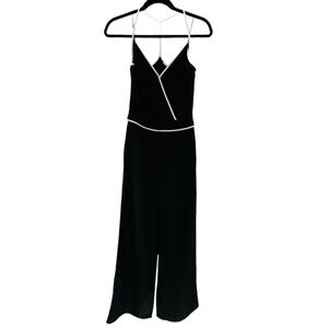 Razor Back Wide Leg Black White Jumpsuit - Sz 0 Chic Date Night Feminine
